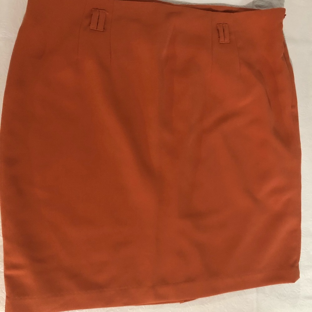 C05-Love 21 Pumpkin Color Pencil Skirt